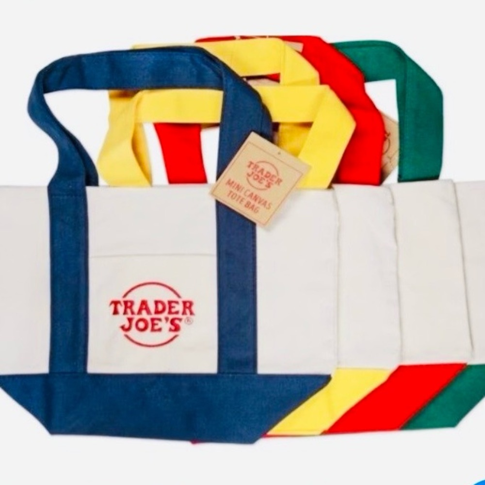 🛍️ Mini Canvas Tote Yellow Trader Joe’s Limited Edition NWT - Picture 5 of 5
